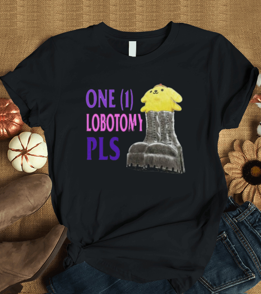 Jmcgg Pompompurin One 1 Lobotomy Pls Cute Character in Platform Boots T-Shirt
