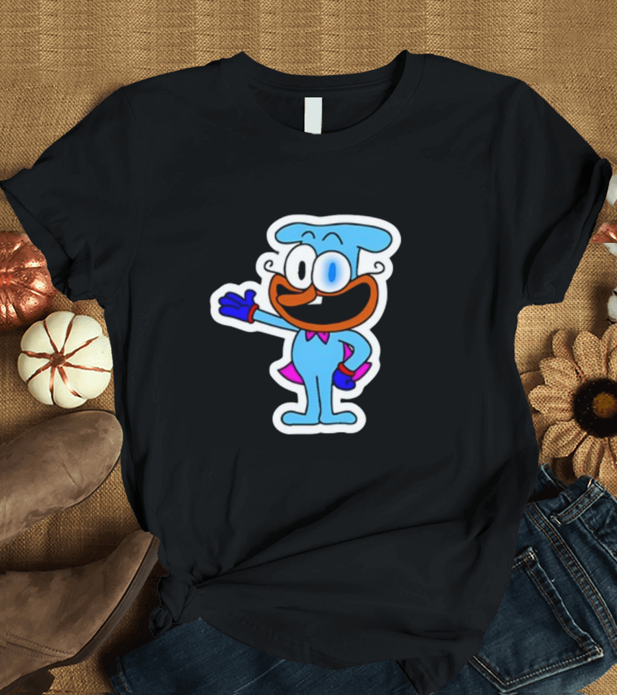 Soomlarr The Doise Animated Character with Blue Outfit and Orange Face T-Shirt