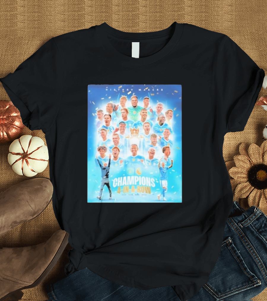 HISTORY MAKERS CHAMPIONS 4 IN A ROW CELEBRATION VICTORY CONFETTI TEAM T-Shirt