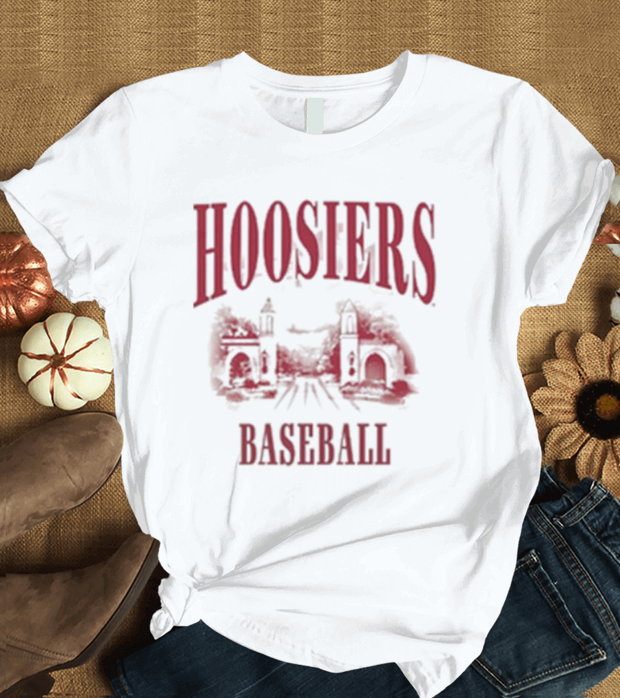 Hoosiers Baseball White Gates Iconic T-Shirt