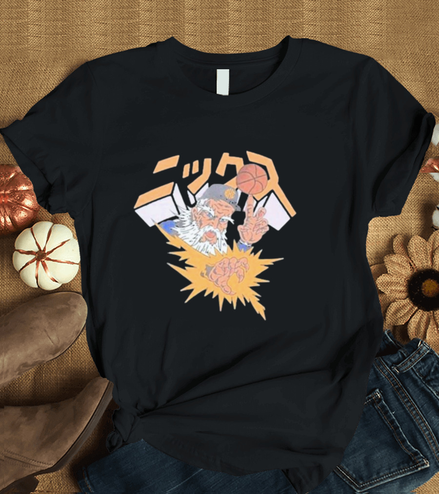 Big Knick Energy Anime Knicks Wizard Basketball Wizardry in Japanese T-Shirt