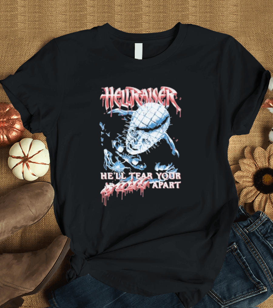 Hellraiser He'll Tear Your Soul Apart Pinhead Horror T-Shirt