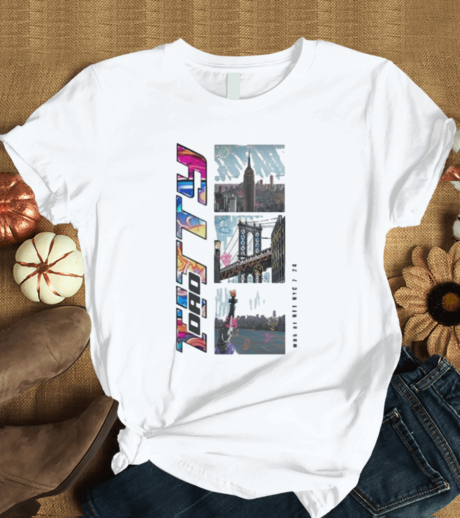 Titty Dao NFT NYC Exclusive I Was At NYC 2024 Event Imagery Empire State Building Brooklyn Bridge Statue of Liberty T-Shirt