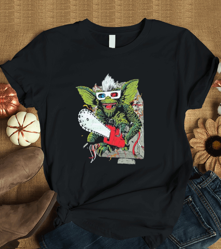 Kingston Falls Chainsaw Massacre Gremlins 3D Glasses T-Shirt