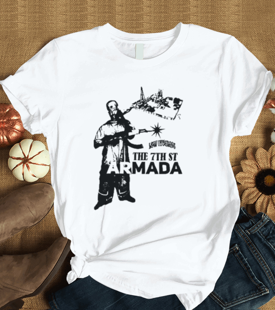 Low Interest The 7th St Armada Revolutionary Symbol with Armed Figure T-Shirt