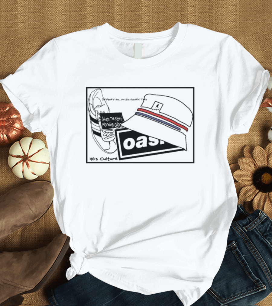 90s Culture Oasis Organic Hat and Boot What's the Story Morning Glory T-Shirt