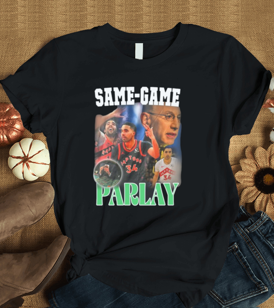 Same-Game Parlay Raptors 34 Basketball Icons T-Shirt