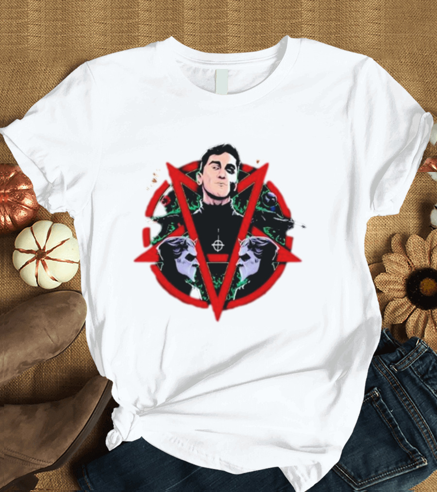 Hawks Remera MVP Vector Triangular Symbol with Mysterious Figure and Crossed Arms T-Shirt
