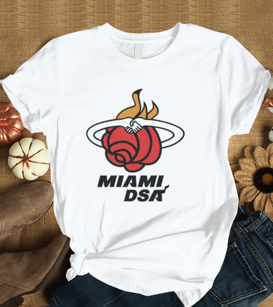 Miami DSA Rose with Flaming Basketball Iconic T-Shirt