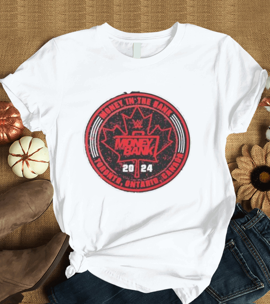 Money in the Bank 2024 Toronto Ontario Canada WWE Emblem Red T-Shirt