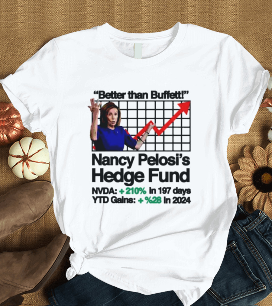 Better Than Buffett Nancy Pelosi's Hedge Fund NVDA Gains 210 Percent YTD T-Shirt
