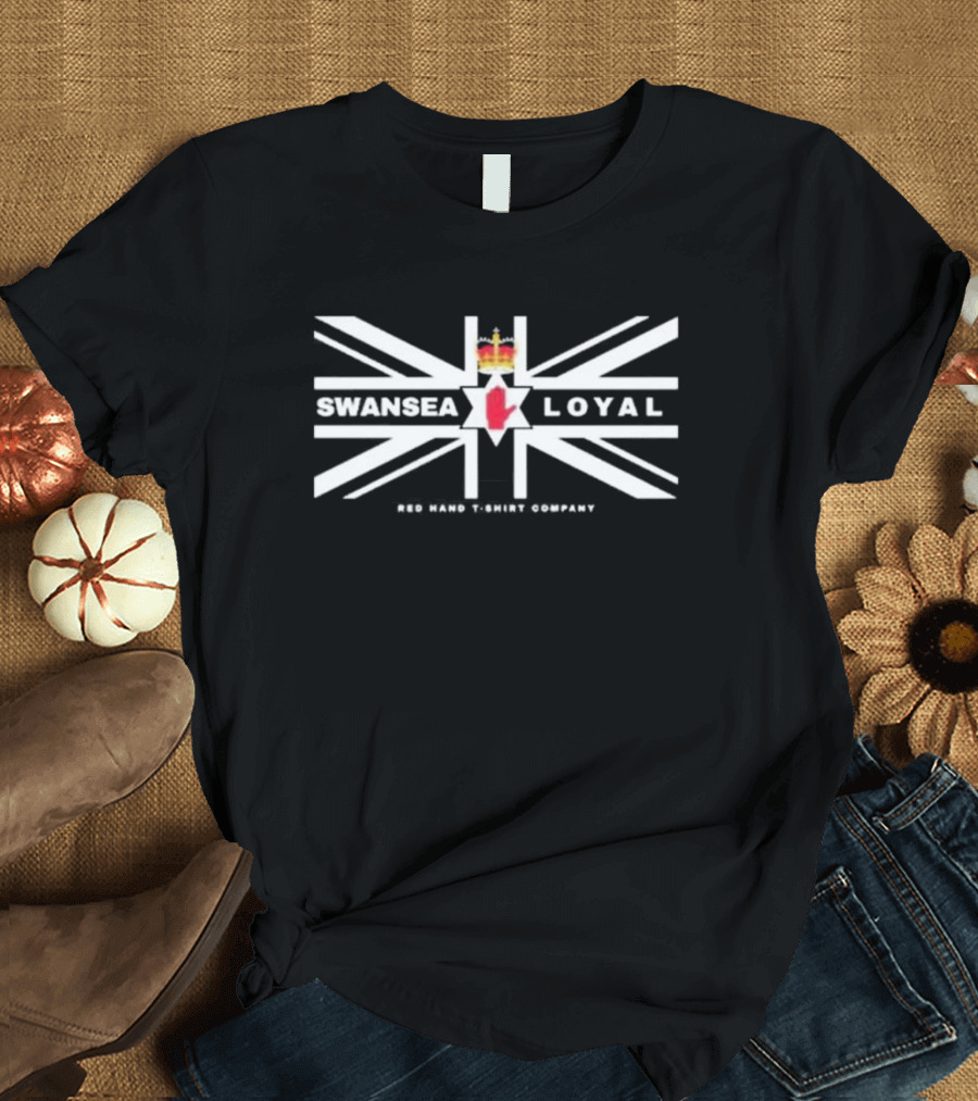 Swansea Loyal Red Hand UK Flag Crown Emblem T-Shirt