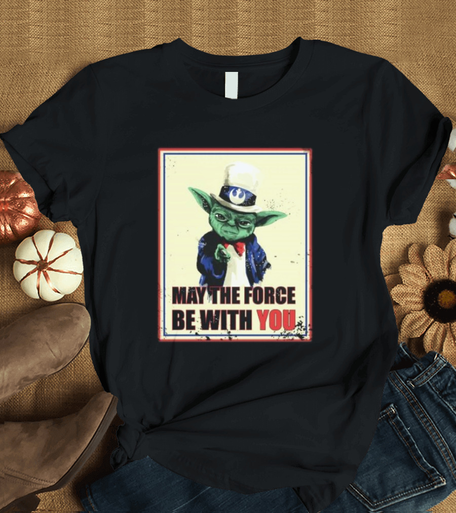 Baby Yoda May The Force Be With You Uncle Sam T-Shirt