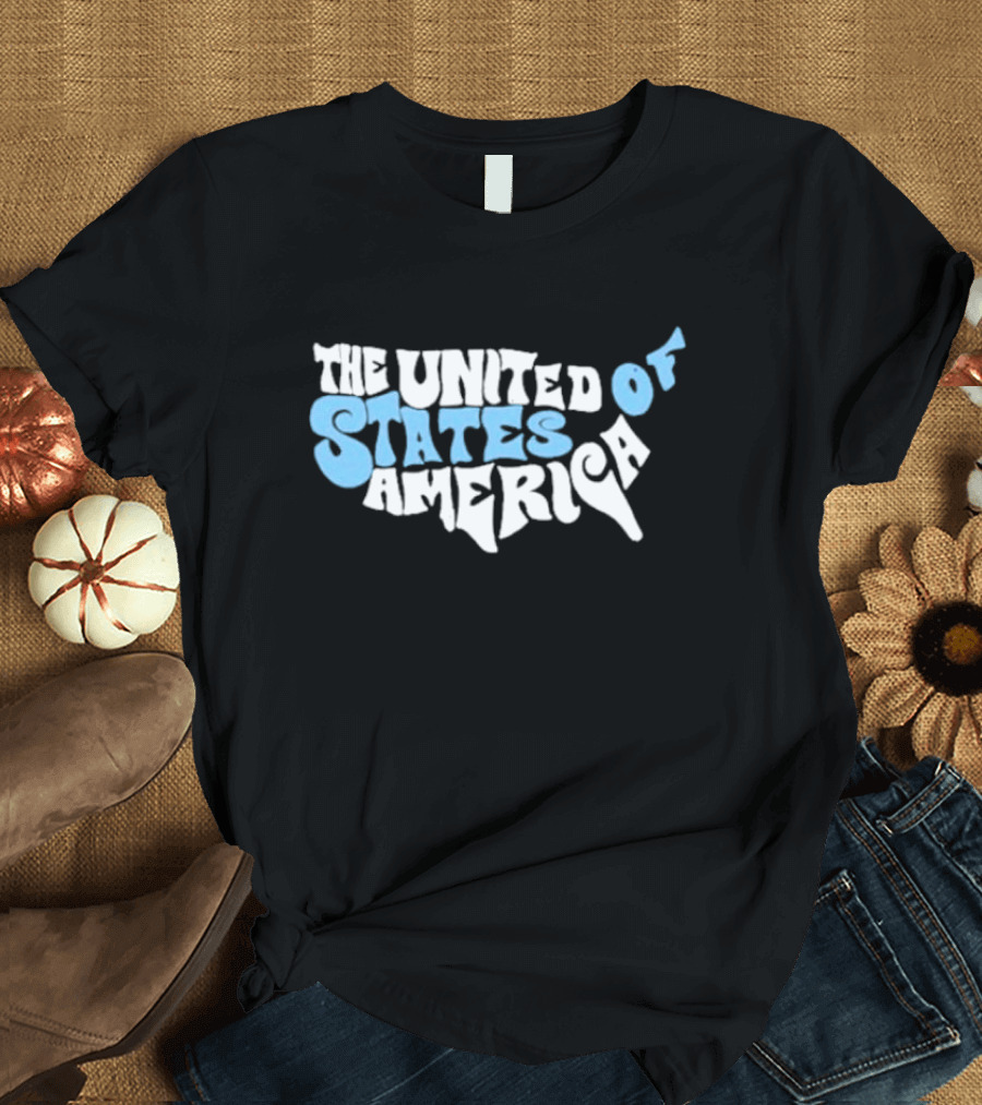 The United States Of America Vintage Map Design Typography T-Shirt
