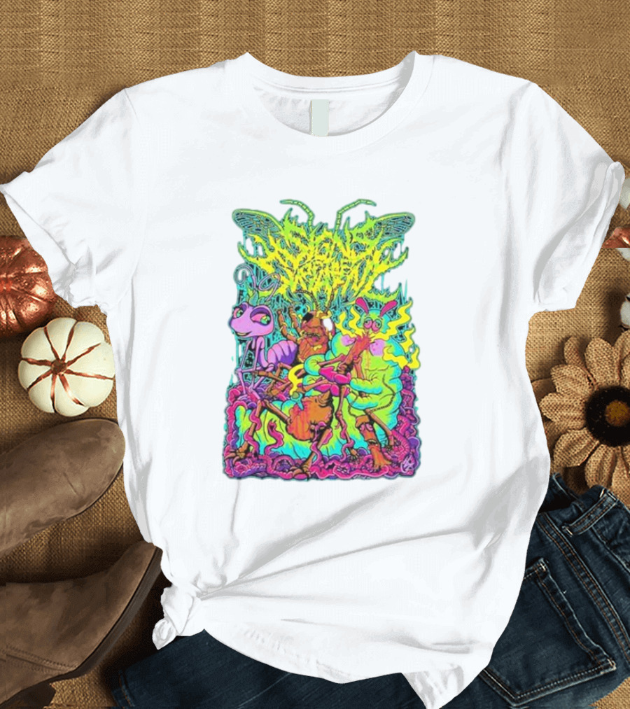 Signs Of The Swarm A Swarm’s Life Neon Psychedelic Insect Adventure T-Shirt