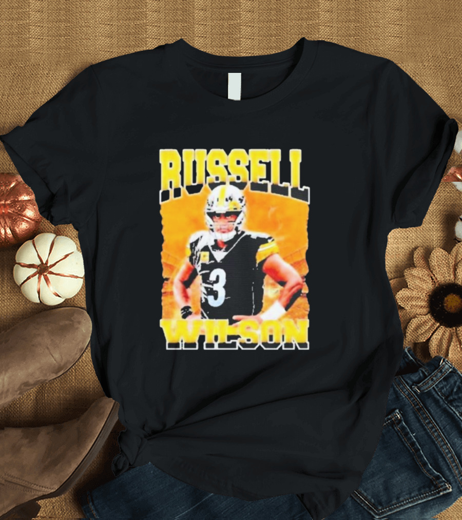 Russell Wilson Vintage Steelers Colors T-Shirt