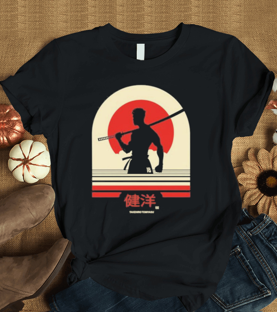 TAKEHIRO TOMIYASU 18 Retro Japanese Samurai T-Shirt