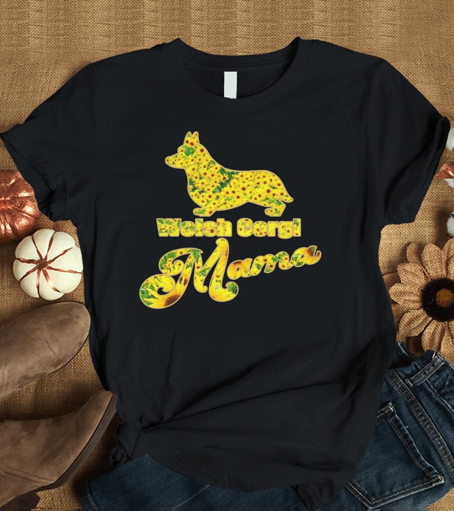 Welsh Corgi Mama Sunflower T-Shirt