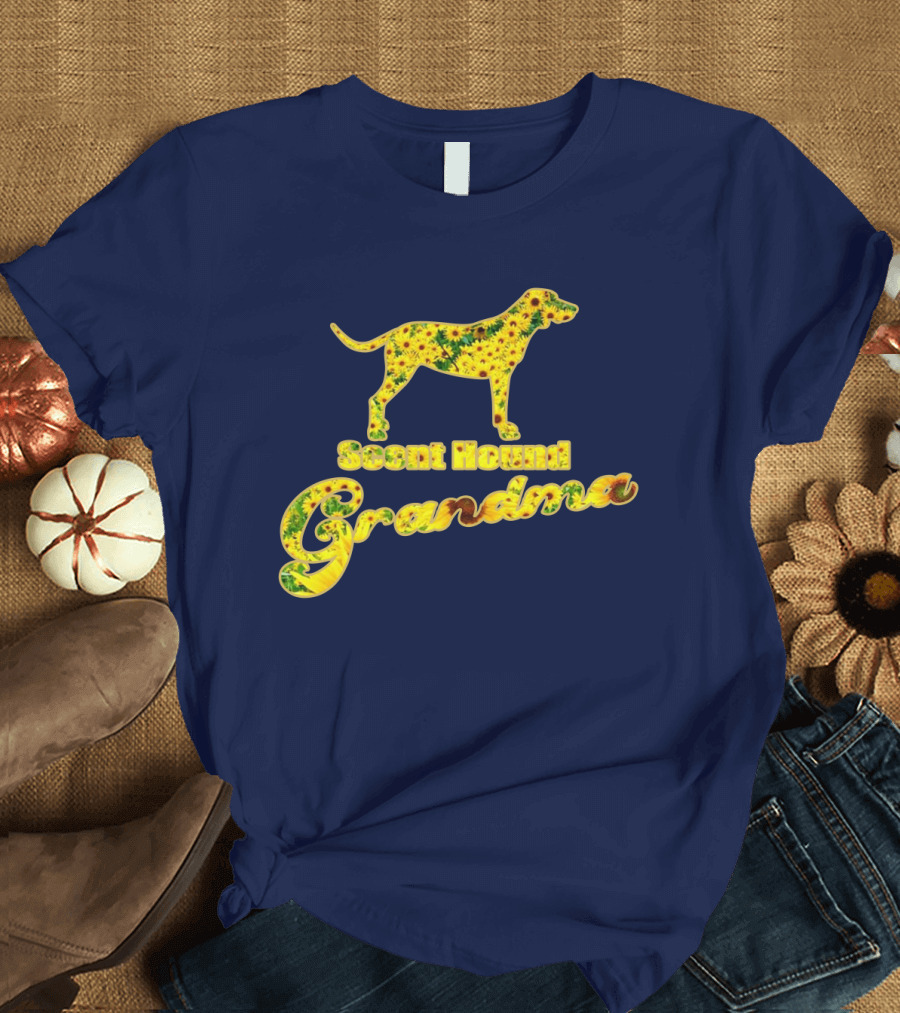 Scent Hound Grandma Sunflower Dog T-Shirt