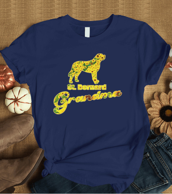 T-Shirt: St. Bernard Grandma Sunflower T-Shirt St. Bernard Grandma Sunflower T-Shirt