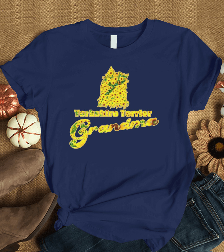 Yorkshire Terrier Grandma Sunflower T-Shirt