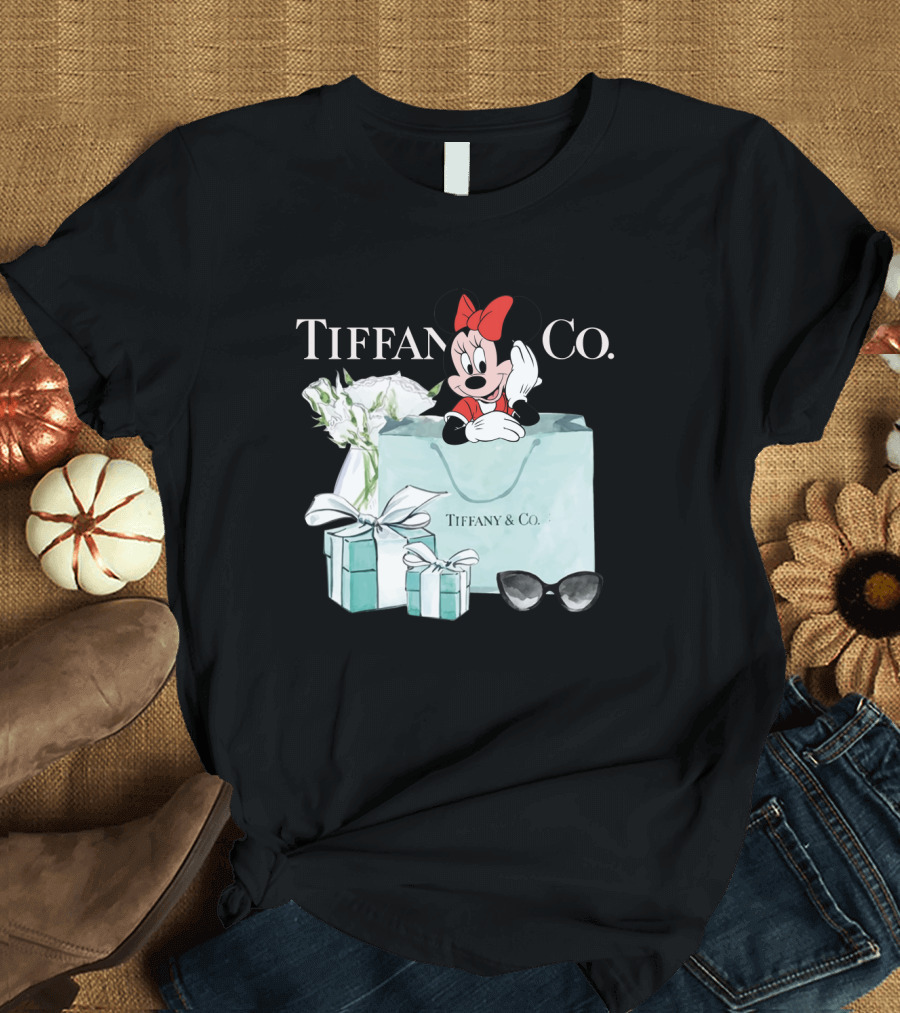 Tiffany and Co Minnie Mouse Bag Flowers Sunglasses T-Shirt