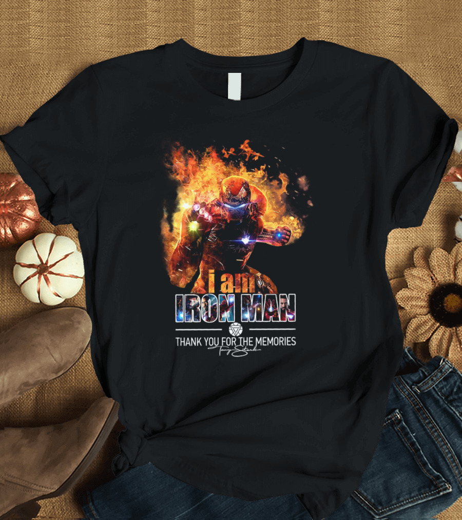 I Am Iron Man Avengers Thank You For The Memories T-Shirt