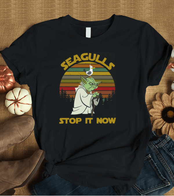 T-Shirt: Yoda Seagulls Stop It Now Star Wars Retro Forest T-Shirt Yoda Seagulls Stop It Now Star Wars Retro Forest T-Shirt
