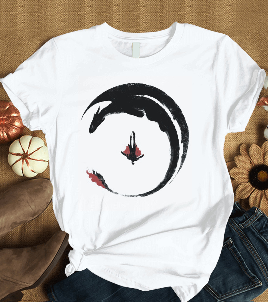 Hiccup and Toothless Fly Artistic Circular T-Shirt