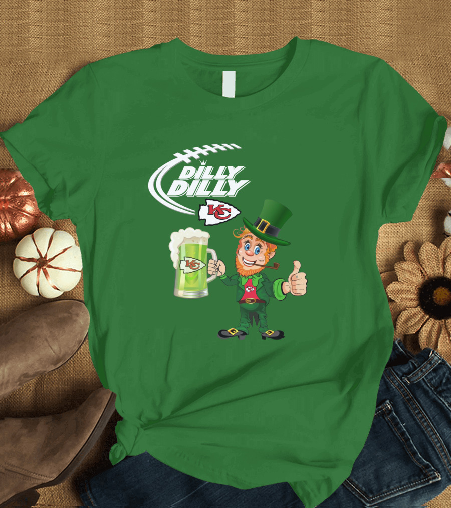 Dilly Dilly Chiefs Leprechaun St Patrick's Day Drink T-Shirt