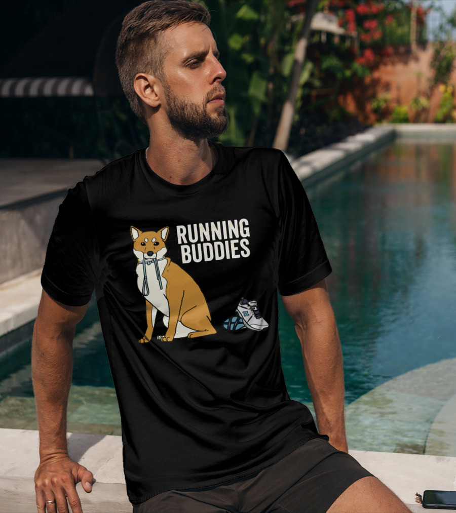 Shiba Inu Running Buddies With Sneakers T-Shirt