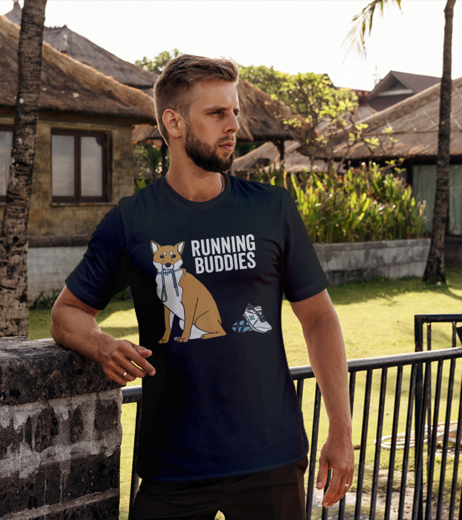 Shiba Inu Running Buddies With Sneakers T-Shirt