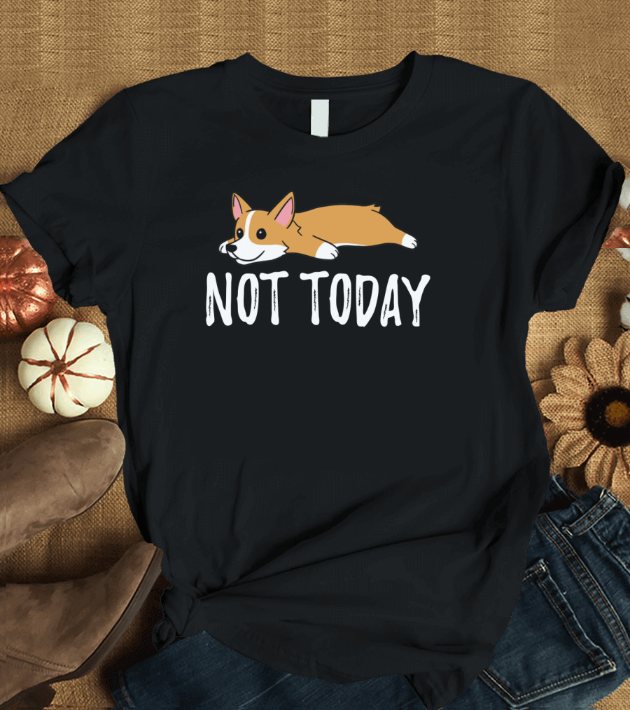 Not Today Corgi Cartoon T-Shirt