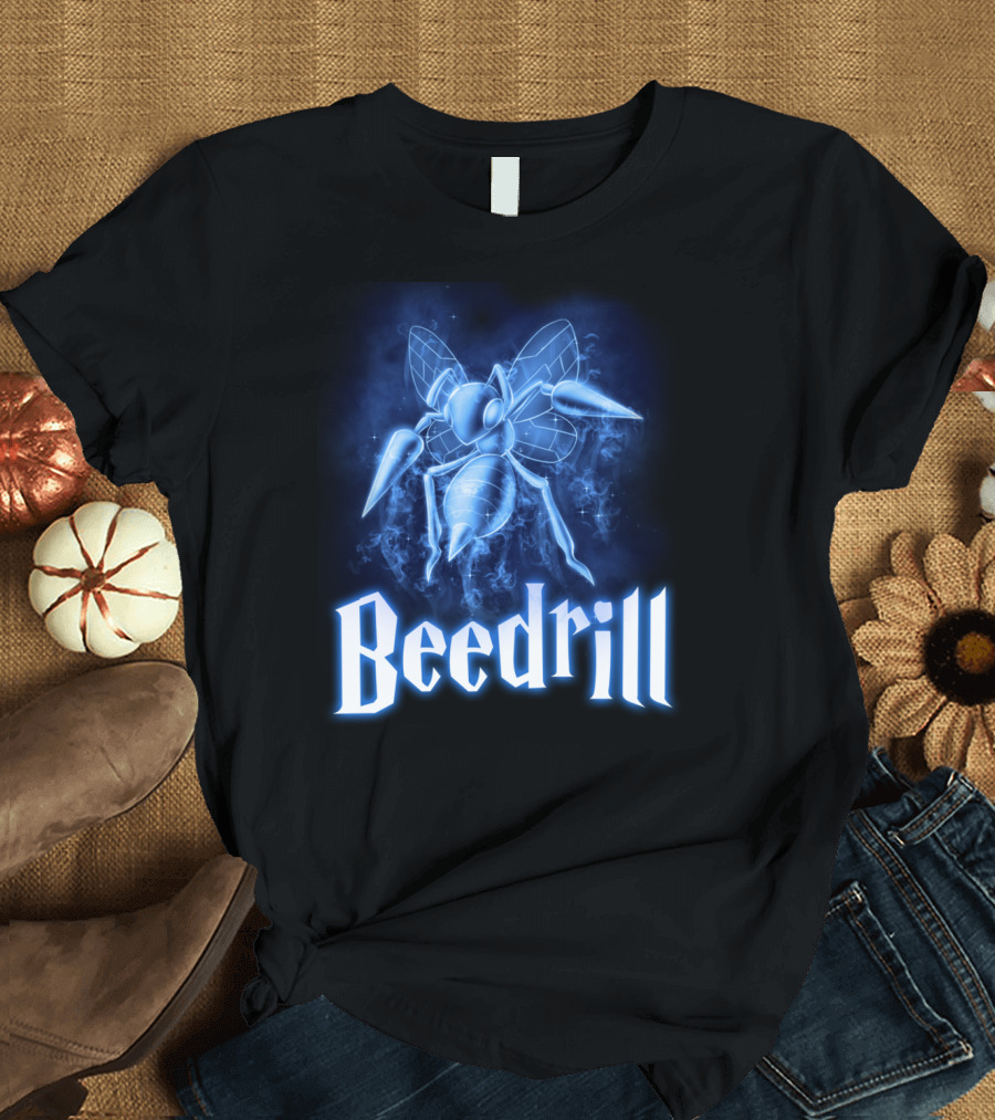 Beedrill Pokemon Patronus Glow Blue Aura T-Shirt