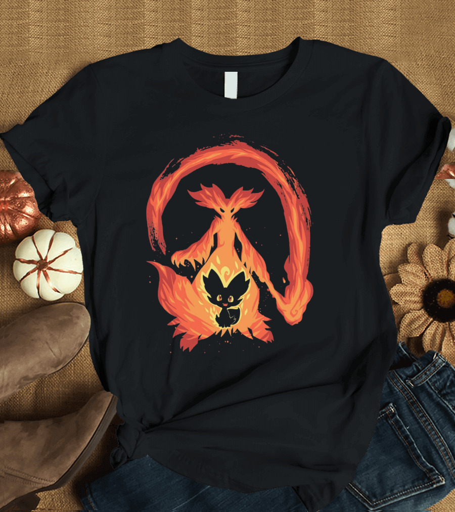 EVOLUTION POKEMON FIRE TYPE DELPHOX FLAME SPIRITUAL TRANSFORMATION T-Shirt