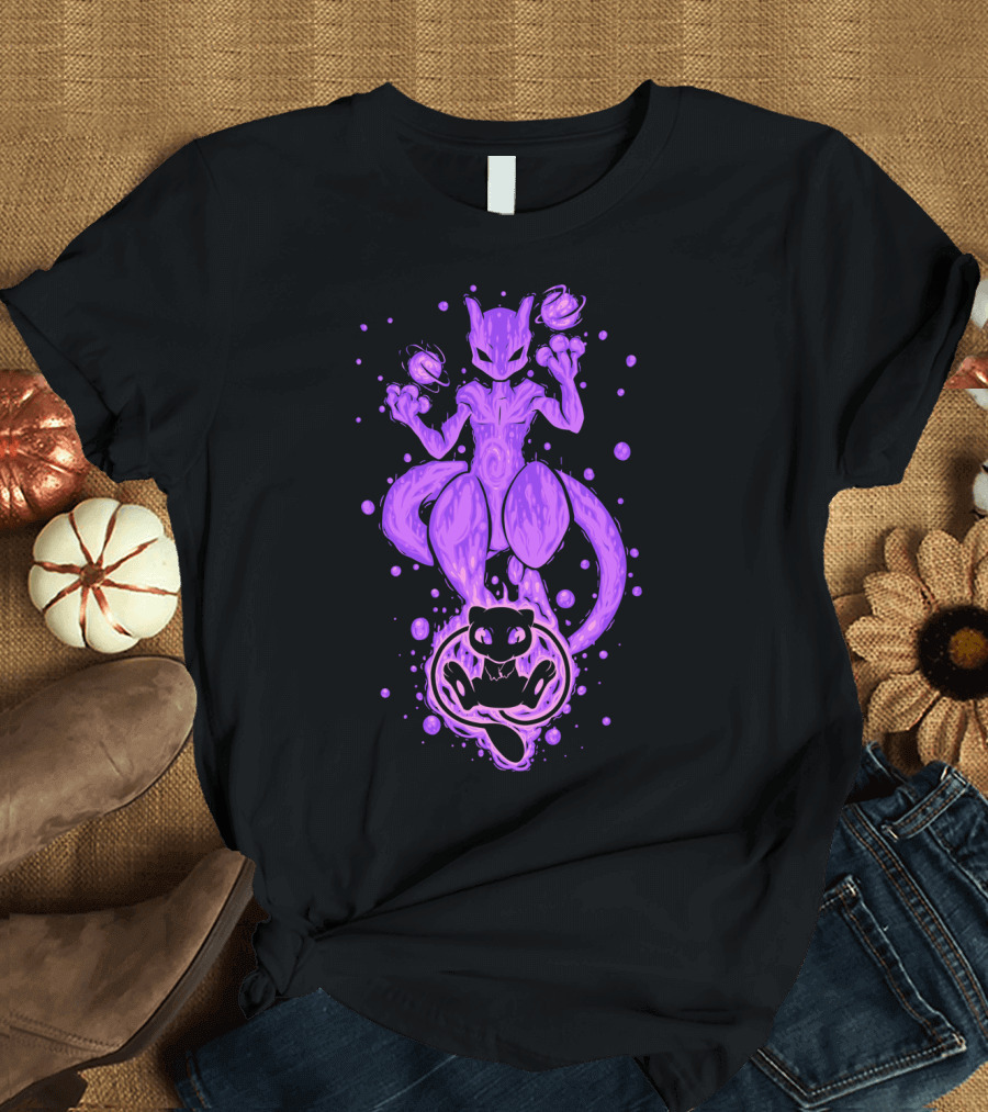 EVOLUTION POKEMON MEWTWO MEW KANTO LEGENDS T-Shirt