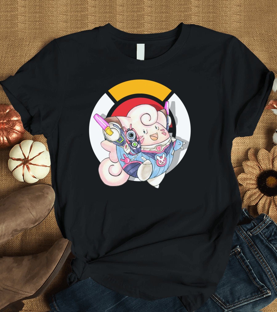 POKEMON CLEFAIRY OVERWATCH D.VA CROSSOVER T-Shirt