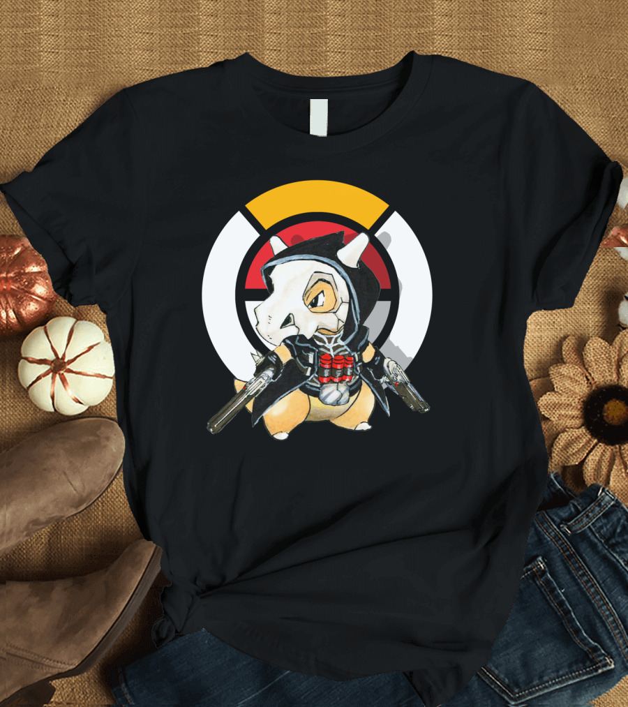 POKEMON X OVER CUBONE X REAPER HOOD DUAL GUNS T-Shirt
