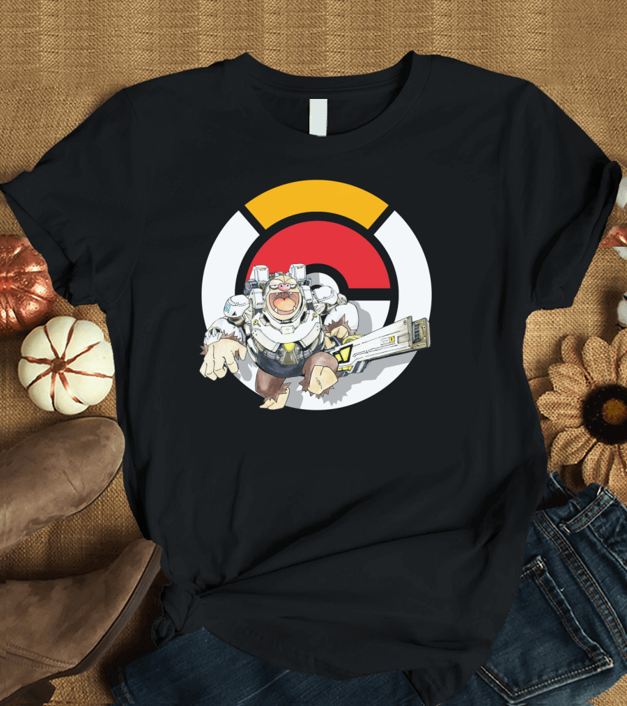POKEMON X OVERWATCH SLAKING WINSTON Crossover T-Shirt
