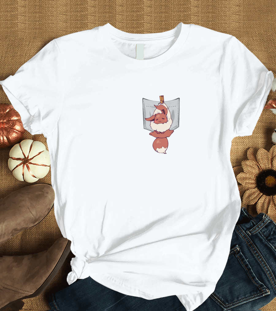 Eevee Pokémon Hanging Cute Pocket T-Shirt
