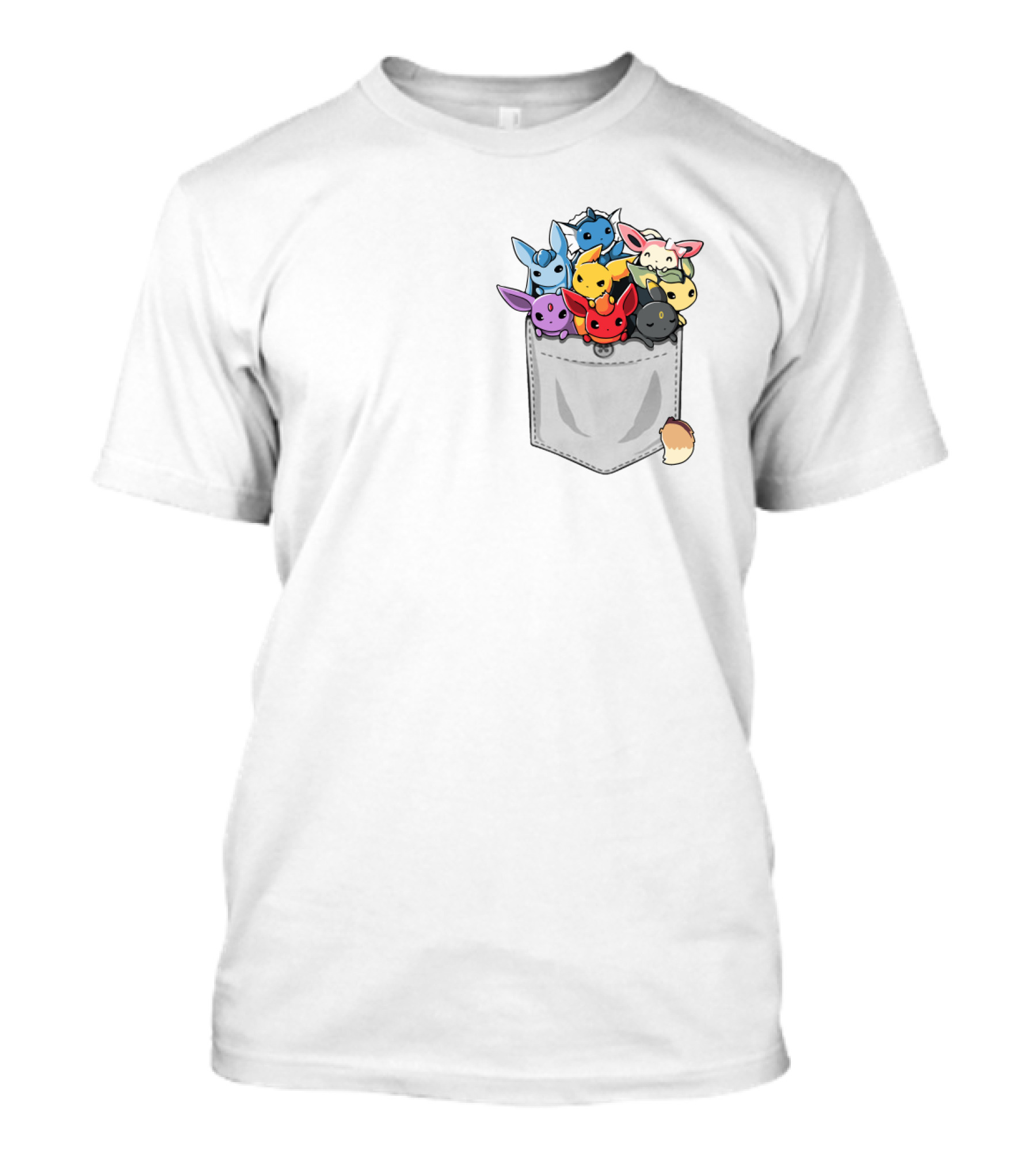 Eeveelution Pokemon Pocket Cute Character Collection T-Shirt