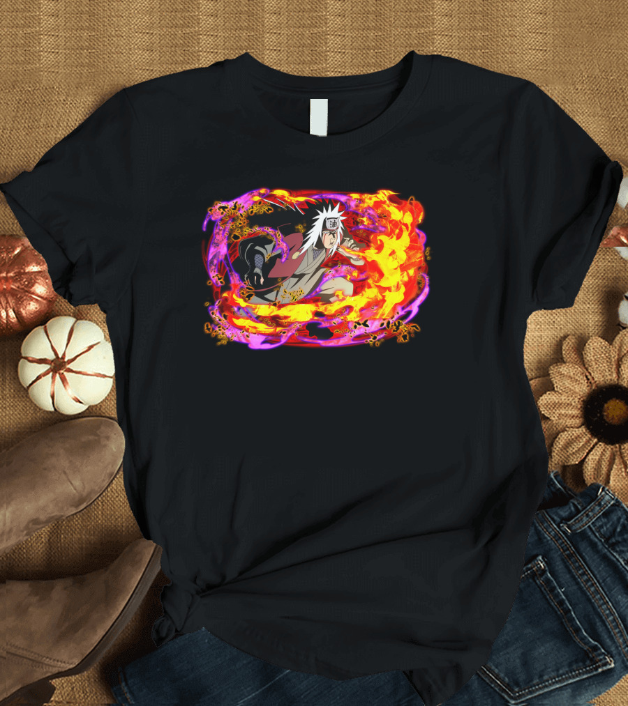 Jiraiya Fire and Magic Aura Ninja Character T-Shirt