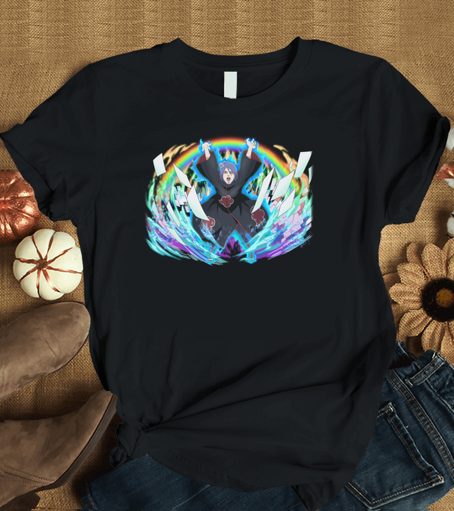 Konan Akatsuki Paper Jutsu Rainbow Energy Burst T-Shirt