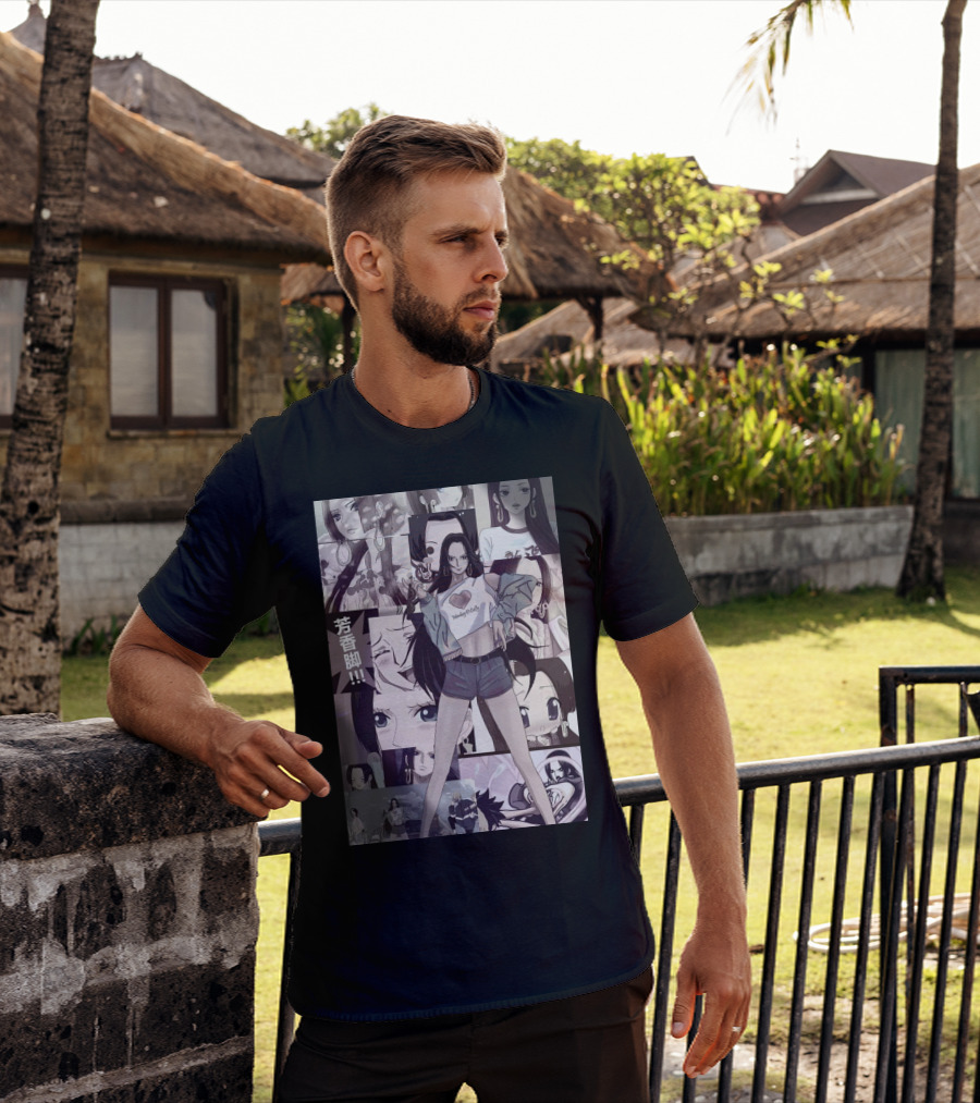 Hancock Boa Hancock Anime Collage Manga Styled Character Panels T-Shirt