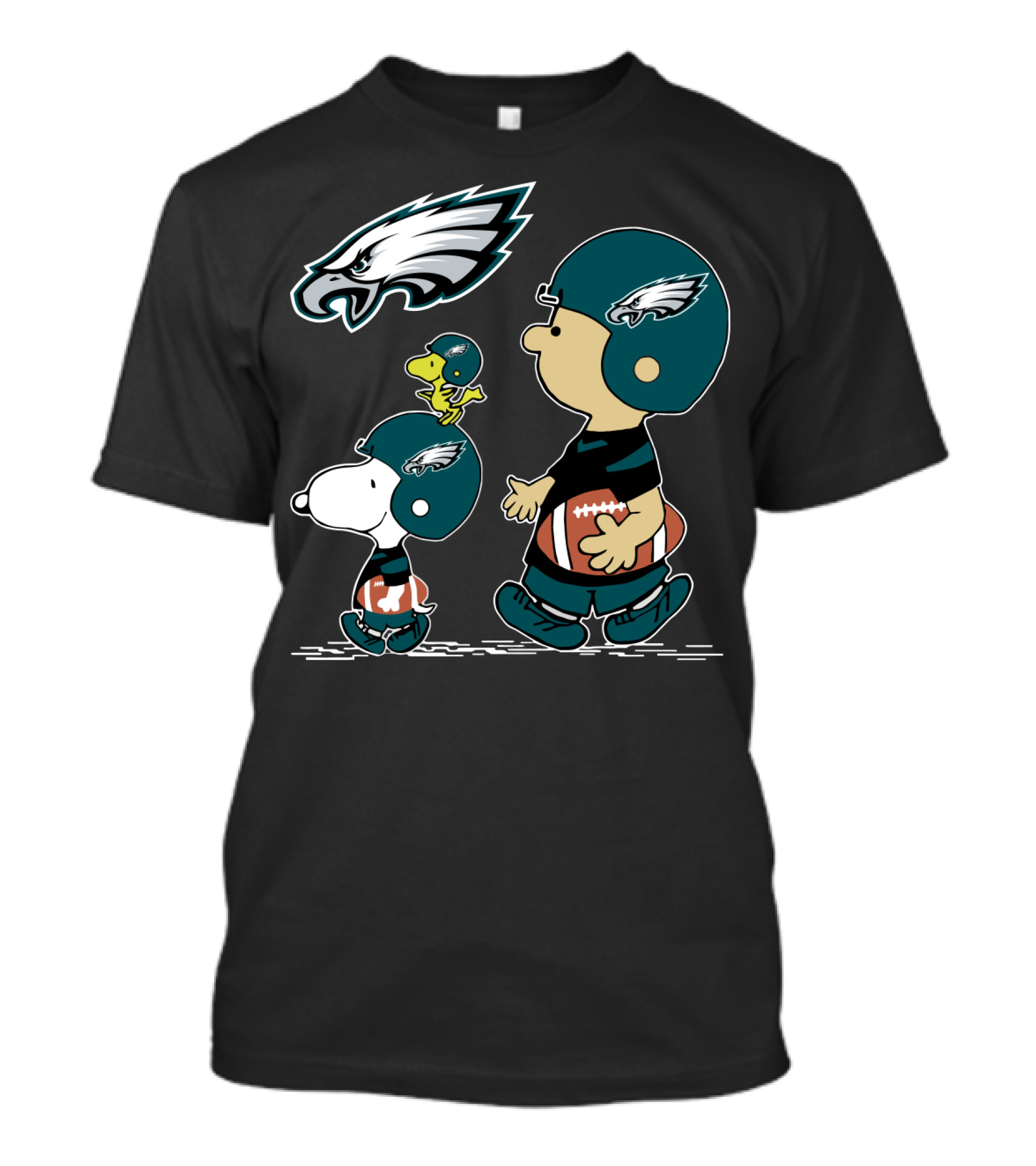 Peanuts Eagles Christmas Football Cute Characters T-Shirt