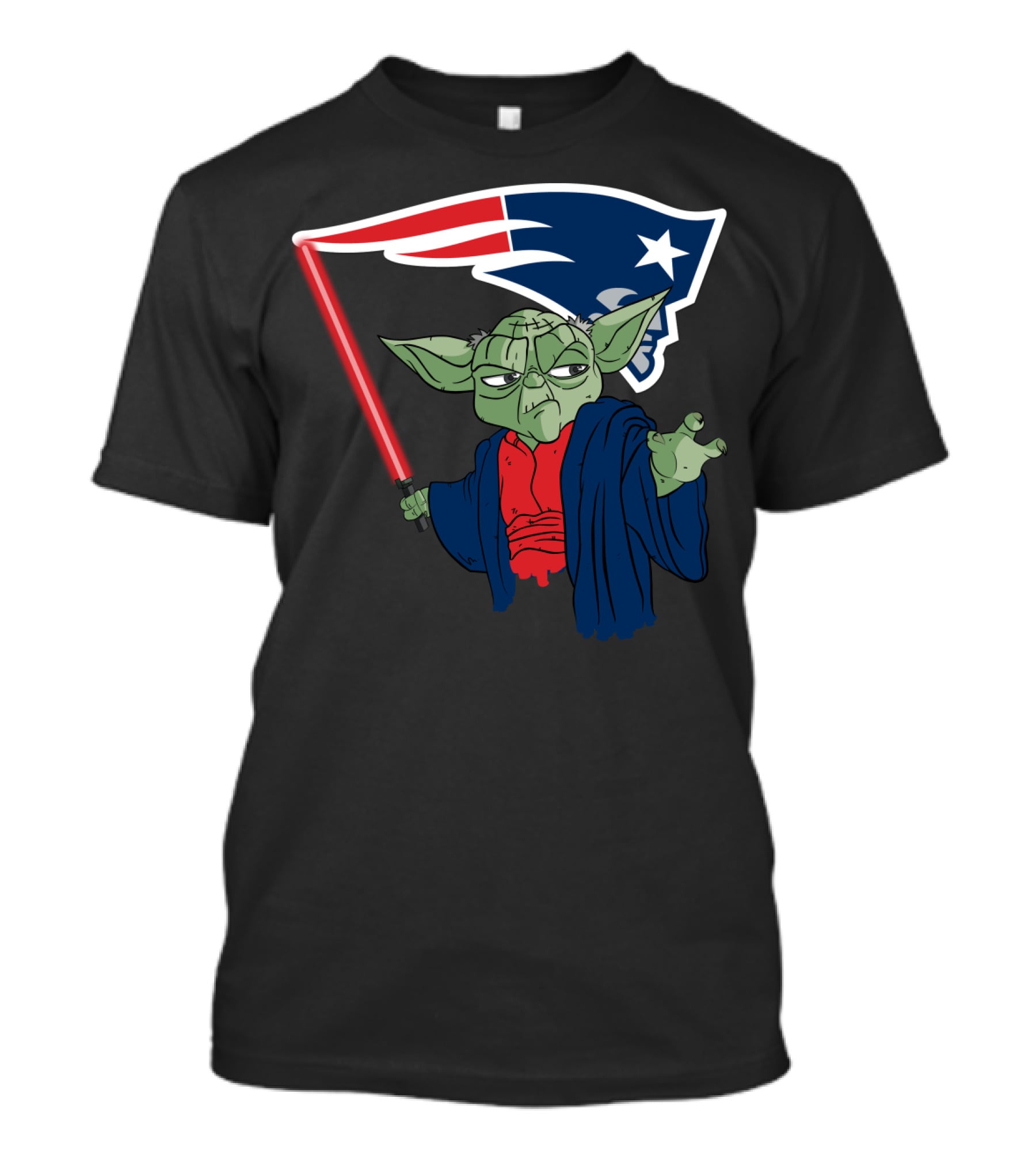 Yoda Patriots Logo Lightsaber Jedi Crossover T-Shirt