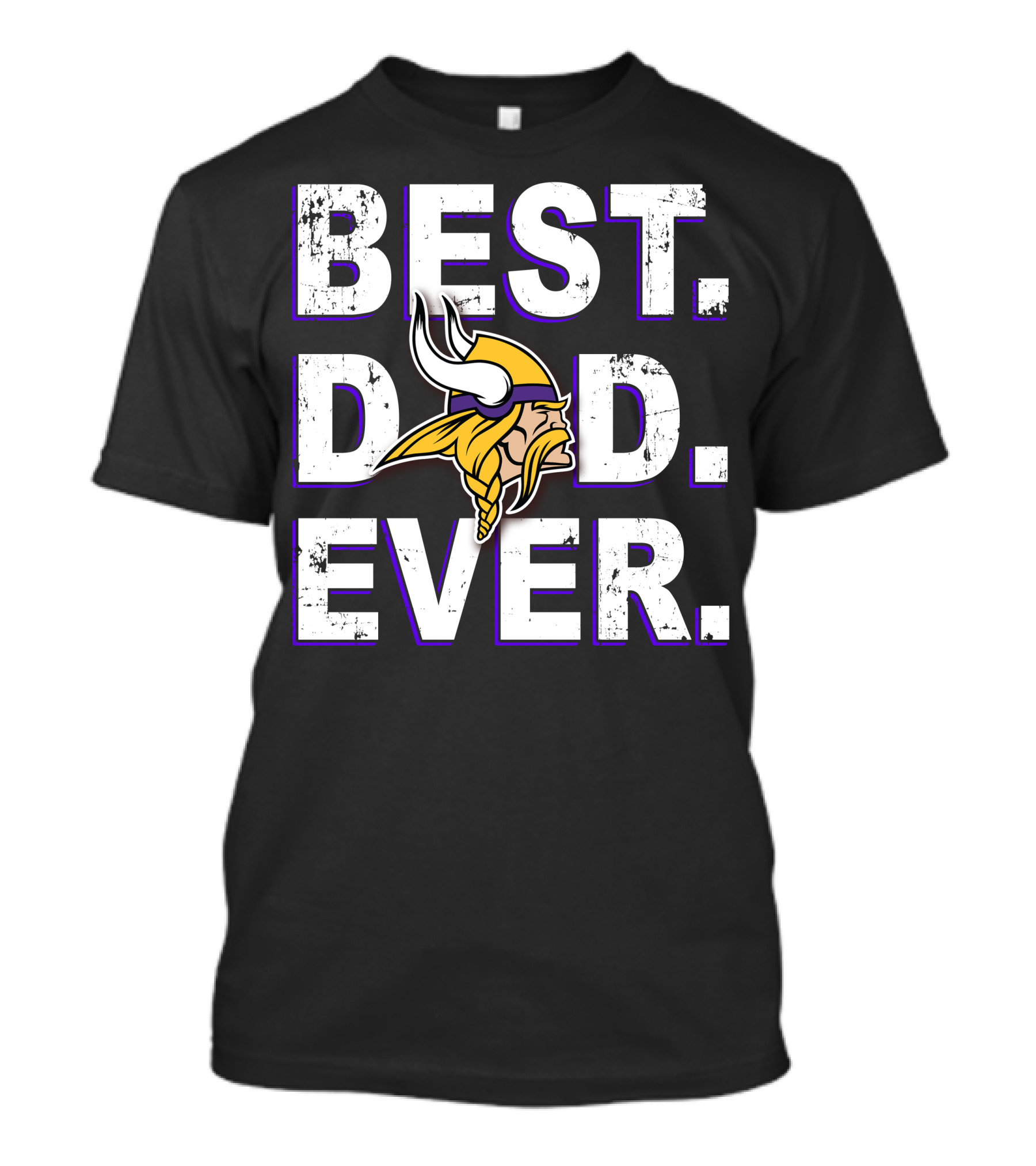 BEST DAD EVER Vikings Fan Horned Helmet T-Shirt