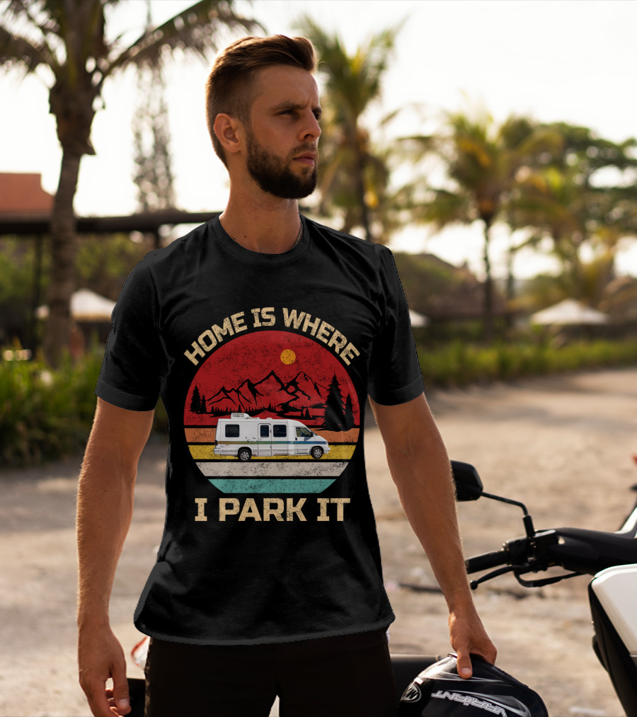 Home Is Where I Park It 95 Rialta Mountains Sun Retro T-Shirt