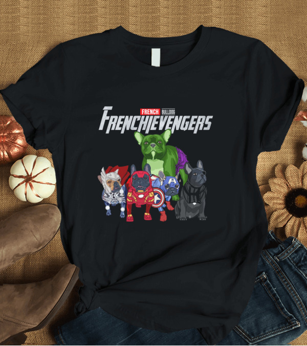 T-Shirt: Marvel French Bulldog Frenchievengers Assemble Comic Heroes T-Shirt Marvel French Bulldog Frenchievengers Assemble Comic Heroes T-Shirt