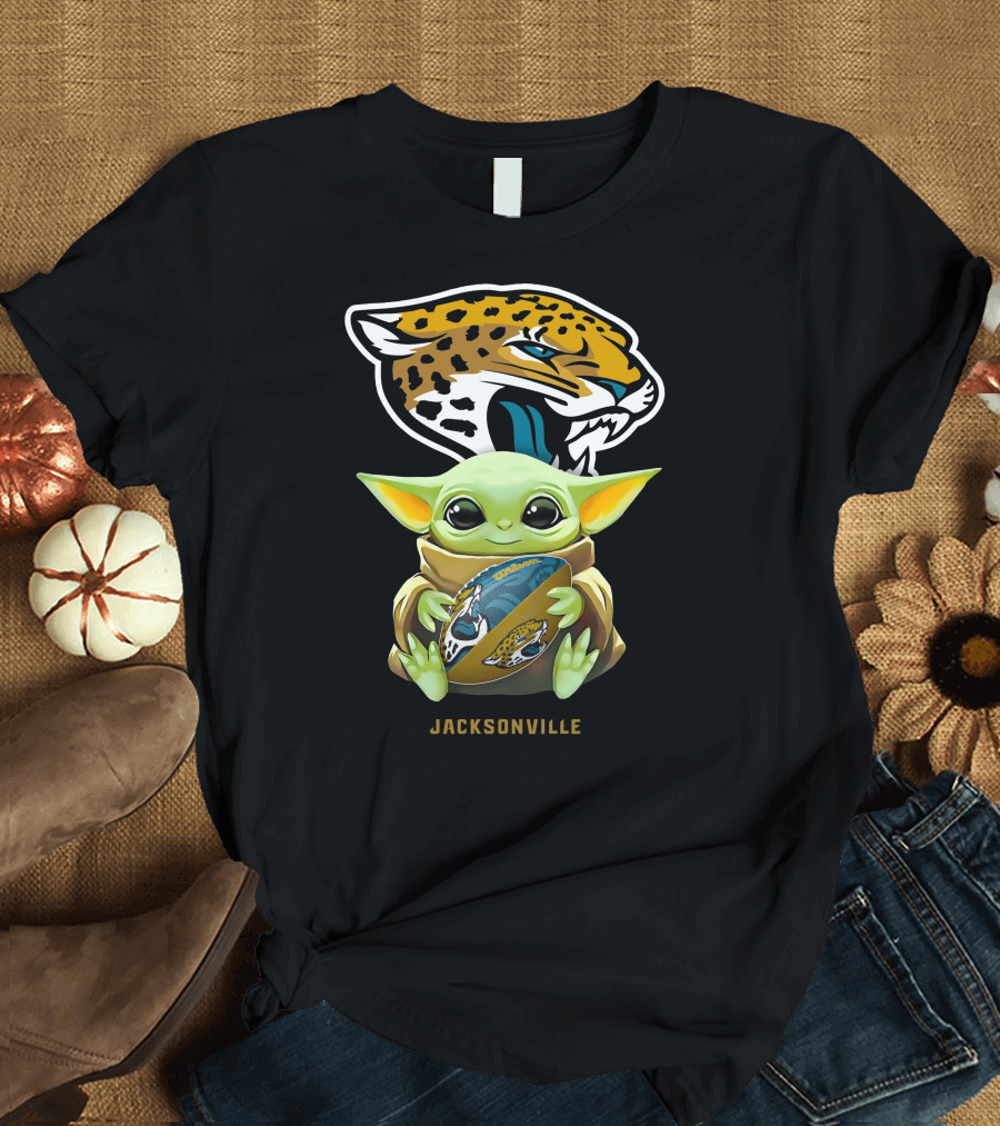 Baby Yoda Jacksonville Jaguars Football Hug T-Shirt
